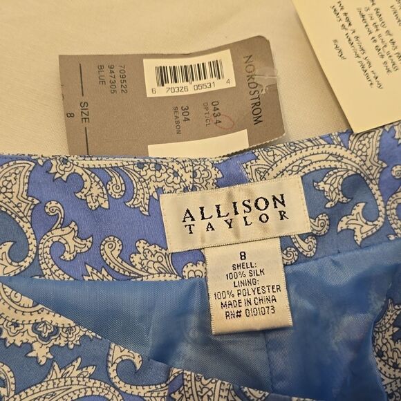ALLYSON TAYLOR SILK CROPPED PANTS SIZE 8 - Picture 6 of 7